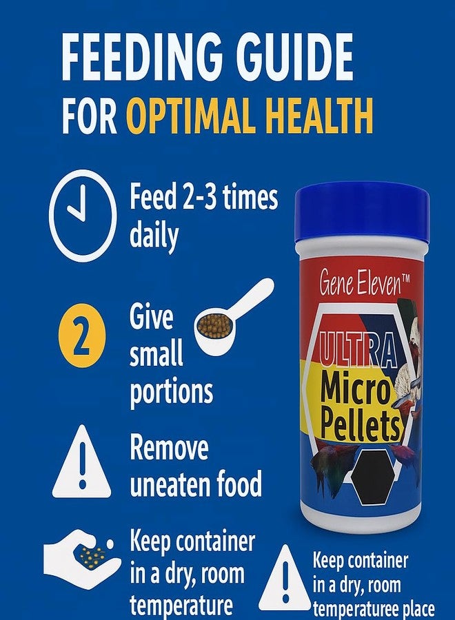 VAYINATO Aquatic Remedies Gene Eleven Ultra Micro Pellets, 30G | Fish Food for Baby Tetras, Guppies, Barbs and Bettas | Slow Sinking 0.2Mm (200 Micron) - Image 4